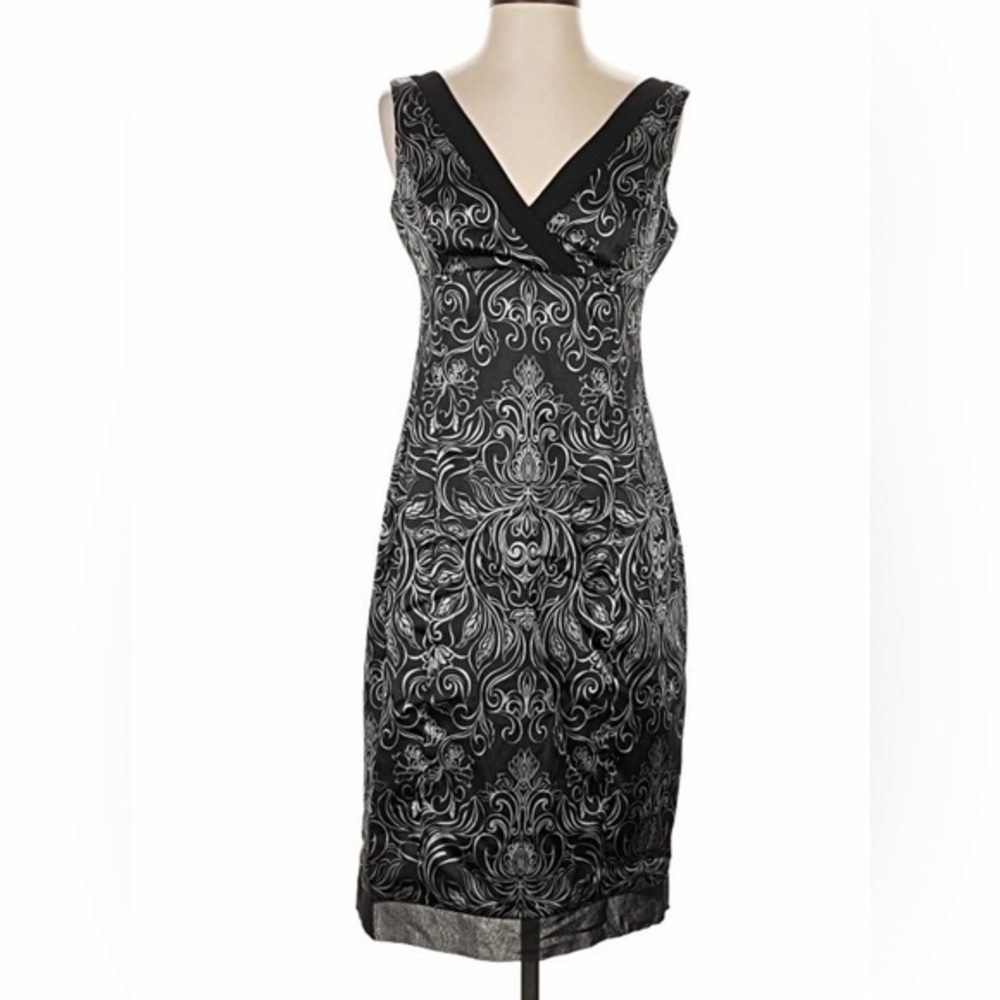 Jones Studio Black and Gold Midi Dress